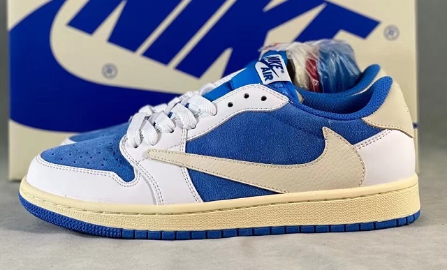 Air Jordan Retro 1 Grade AAA Low Fragment Design Blue White - Click Image to Close